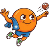 Funny Handball Orange Hero Cartoon