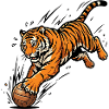 Tiger Basketball Player Mascot Power