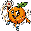 Funny Handball Orange Mascot