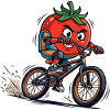 Cool Tomato BMX Rider Cartoon