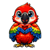 Heart Rainbow Parrot