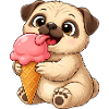 Süßer Hund mit Eis Cartoon