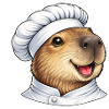 Cute Capybara Chef Cartoon