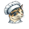 Cute Cat as a Cook Cartoon