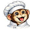 Dessin animé Singe Chef Mignon