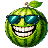Cool watermelon with sunglasses