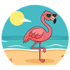 Flamingo sunbathing No.2