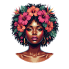 Floral Afro Crown Portrait