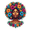 Blütenkronen Afro-Porträt