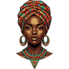 African Headscarf Queen Portrait