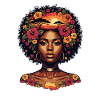 Afro Flower Portrait Sunset