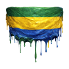 Gabon Flag in Drop Art