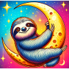 Sloth sleeps on the Moon