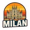 Milan Skyline Retro Sunset Duomo Design