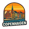 Copenhagen Skyline Retro Sunset Nyhavn Art
