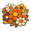 Retro Bouquet of Flowers