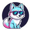 Neonfuchs mit Brille