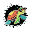 Chic Cosmic Turtle in Sunglasses