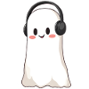 Ghost with headphones