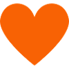 Cœur orange style rétro néon