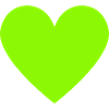 Neon Lime Heart Green Retro