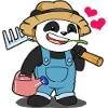 Panda giardiniere con il cuore: Motivo da giardino carino