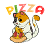 Pizza Cat: gattino carino con salame di pizza