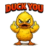 Duck You Funny Cartoon Duck
