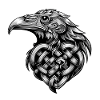 Eagle Illustration Black Tattoo Style