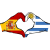 Spain Uruguay Flag Heart