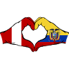 Peru Ecuador Flagge Herz