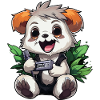 Panda Gamer mit Controller