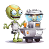 Alien Bartender at Space Bar