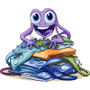 Creative Monster on Stack of Books