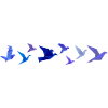 Origami Bird Migration (Blue)
