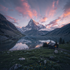 Alpine evening reflection