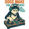 Husky DJ Retro Design: Dogs Make the Best DJs