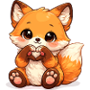 Kawaii Fox Heart Sign