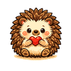 Cuddly hedgehog with heart