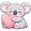 Little koala cuddles heart