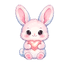 Delicate Rabbit with Heart Light