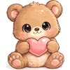 Cuddly Bear Heart Love