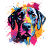 Deutsche Dogge Spritzkunst bunt
