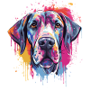 Bunte Hundesplash-Kunst Deutsche Dogge