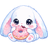 Lapin kawaï avec un beignet