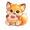 Little fox with donut