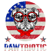 Mops-Patriot mit roter Brille