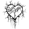 Exploded heart graphic tattoo