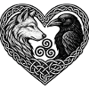 Celtic Heart: Wolf and Crow