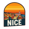 Nice French Riviera Retro Sunset Design
